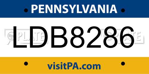 LDB8286 Pennsylvania License Plate