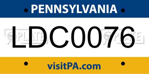 LDC0076 Pennsylvania License Plate