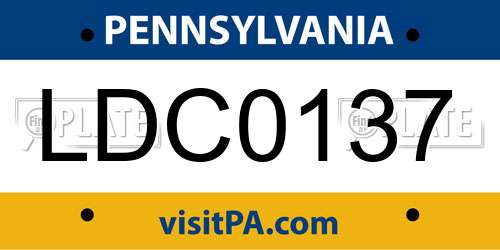 LDC0137 Pennsylvania License Plate