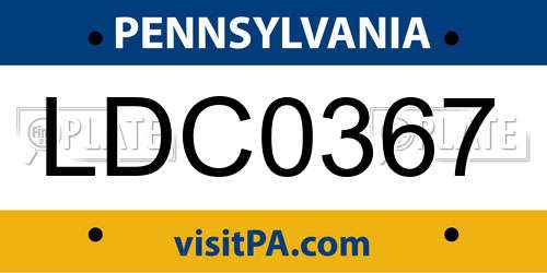LDC0367 Pennsylvania License Plate