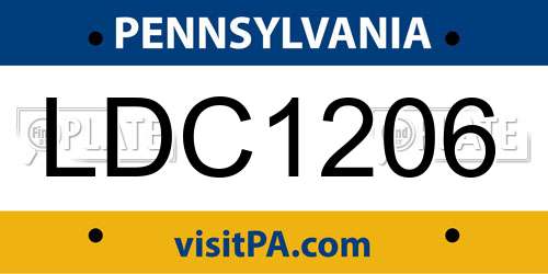 LDC1206 Pennsylvania License Plate