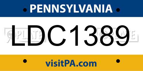 LDC1389 Pennsylvania License Plate