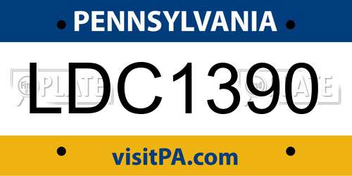 LDC1390 Pennsylvania License Plate
