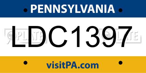LDC1397 Pennsylvania License Plate