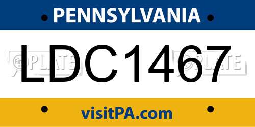 LDC1467 Pennsylvania License Plate