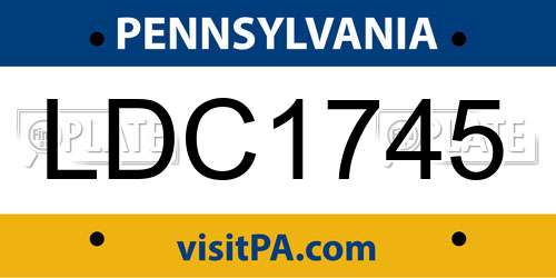 LDC1745 Pennsylvania License Plate