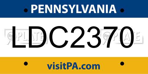 LDC2370 Pennsylvania License Plate