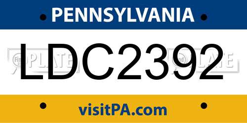 LDC2392 Pennsylvania License Plate