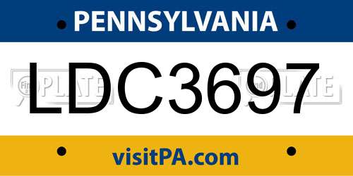 LDC3697 Pennsylvania License Plate