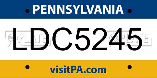 LDC5245 Pennsylvania License Plate