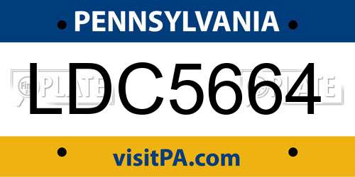 LDC5664 Pennsylvania License Plate