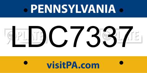 LDC7337 Pennsylvania License Plate