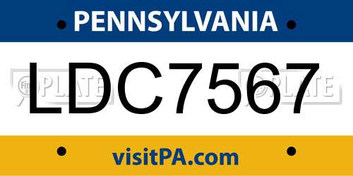 LDC7567 Pennsylvania License Plate