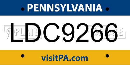 LDC9266 Pennsylvania License Plate