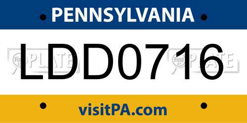 LDD0716 Pennsylvania License Plate