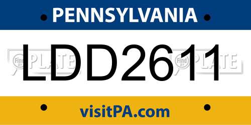 LDD2611 Pennsylvania License Plate