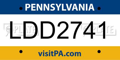 LDD2741 Pennsylvania License Plate