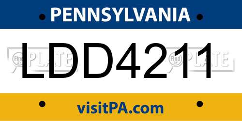 LDD4211 Pennsylvania License Plate