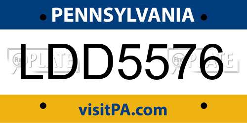 LDD5576 Pennsylvania License Plate