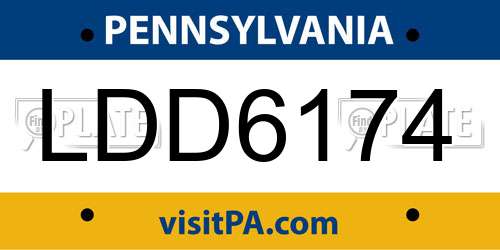LDD6174 Pennsylvania License Plate