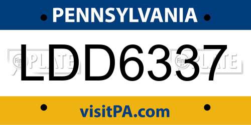 LDD6337 Pennsylvania License Plate