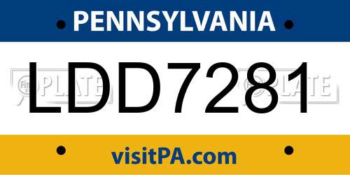 LDD7281 Pennsylvania License Plate