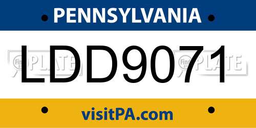 LDD9071 Pennsylvania License Plate