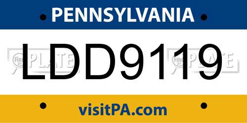LDD9119 Pennsylvania License Plate