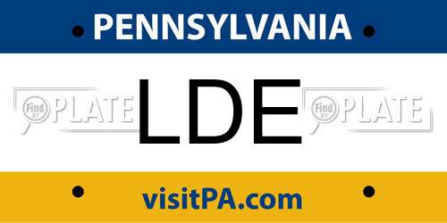 LDE Pennsylvania License Plate