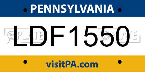 LDF1550 Pennsylvania License Plate
