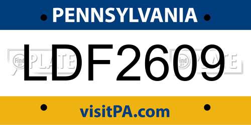 LDF2609 Pennsylvania License Plate