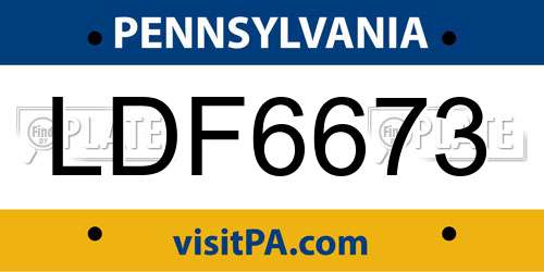 LDF6673 Pennsylvania License Plate