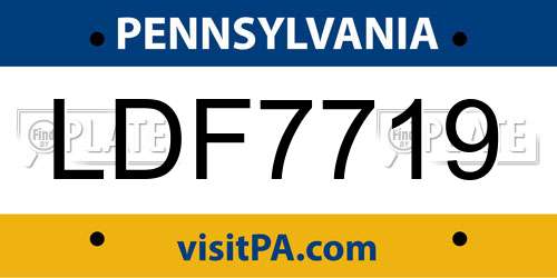 LDF7719 Pennsylvania License Plate