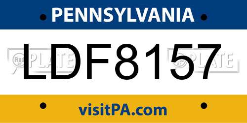 LDF8157 Pennsylvania License Plate