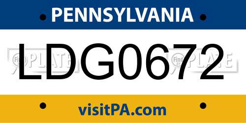 LDG0672 Pennsylvania License Plate