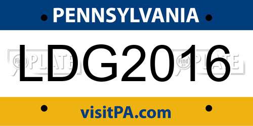 LDG2016 Pennsylvania License Plate