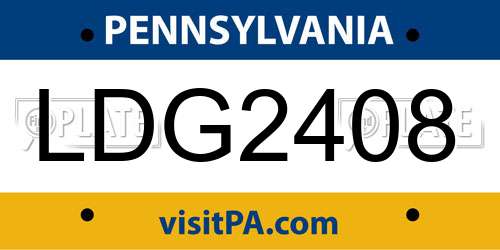 LDG2408 Pennsylvania License Plate