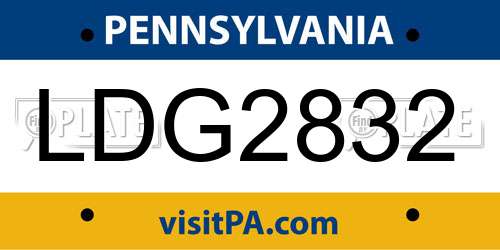 LDG2832 Pennsylvania License Plate