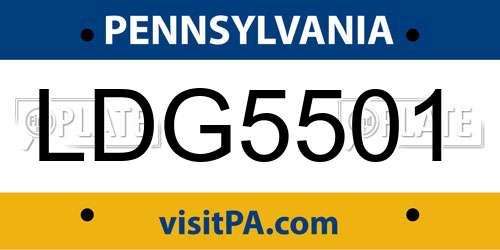 LDG5501 Pennsylvania License Plate