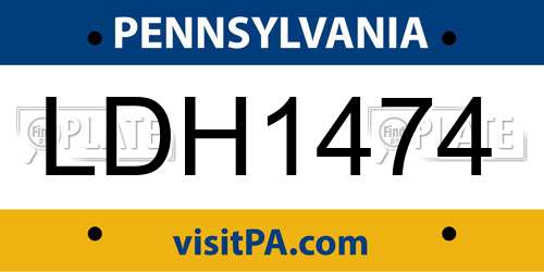 LDH1474 Pennsylvania License Plate