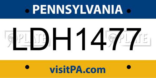 LDH1477 Pennsylvania License Plate