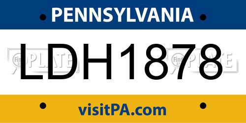 LDH1878 Pennsylvania License Plate
