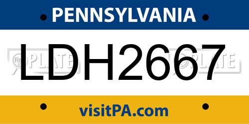 LDH2667 Pennsylvania License Plate