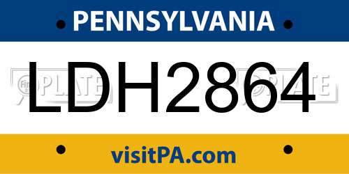 LDH2864 Pennsylvania License Plate