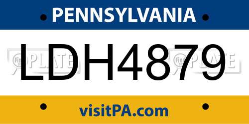 LDH4879 Pennsylvania License Plate