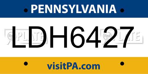 LDH6427 Pennsylvania License Plate