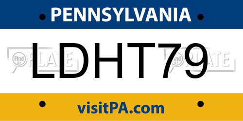 LDHT79 Pennsylvania License Plate