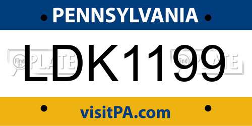 LDK1199 Pennsylvania License Plate