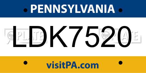 LDK7520 Pennsylvania License Plate
