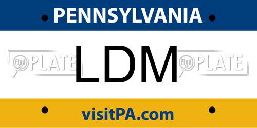 LDM Pennsylvania License Plate